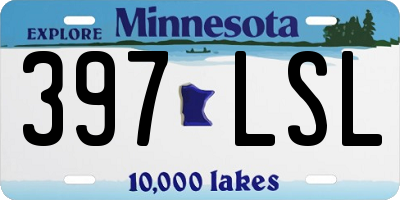 MN license plate 397LSL