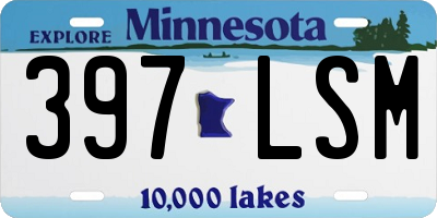 MN license plate 397LSM