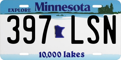 MN license plate 397LSN