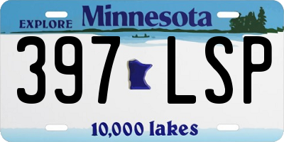 MN license plate 397LSP