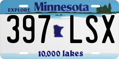 MN license plate 397LSX
