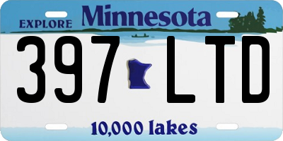 MN license plate 397LTD