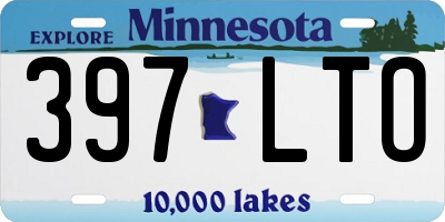 MN license plate 397LTO