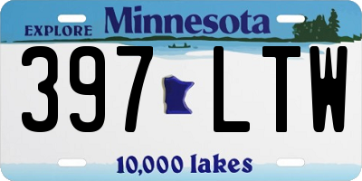 MN license plate 397LTW