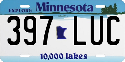 MN license plate 397LUC