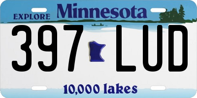 MN license plate 397LUD