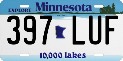 MN license plate 397LUF