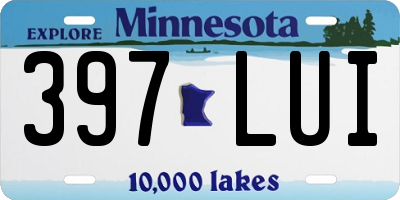 MN license plate 397LUI