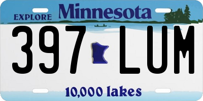 MN license plate 397LUM