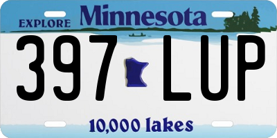 MN license plate 397LUP