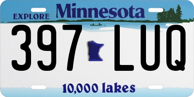 MN license plate 397LUQ
