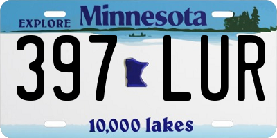 MN license plate 397LUR