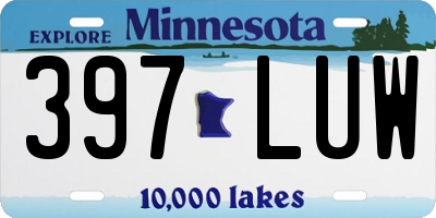 MN license plate 397LUW