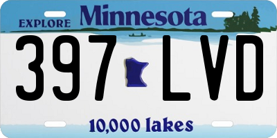 MN license plate 397LVD