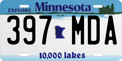 MN license plate 397MDA