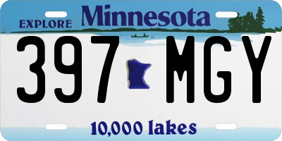 MN license plate 397MGY