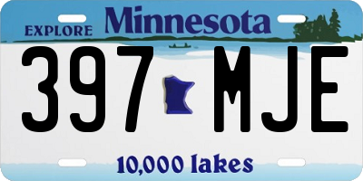MN license plate 397MJE