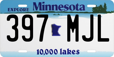 MN license plate 397MJL