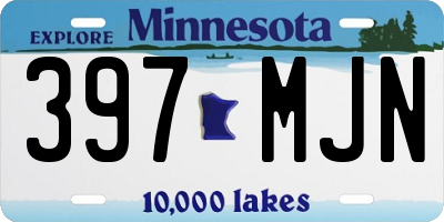 MN license plate 397MJN