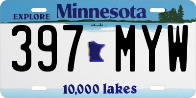 MN license plate 397MYW