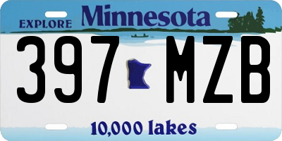 MN license plate 397MZB