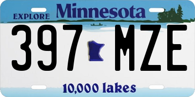 MN license plate 397MZE