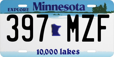 MN license plate 397MZF