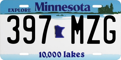 MN license plate 397MZG