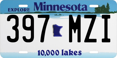 MN license plate 397MZI