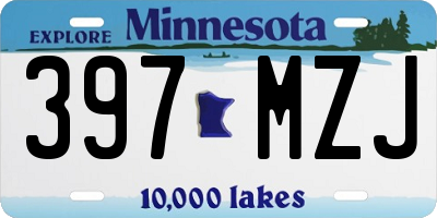 MN license plate 397MZJ