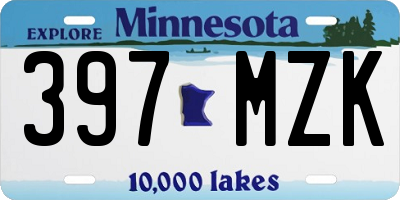 MN license plate 397MZK