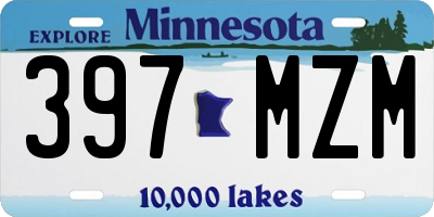 MN license plate 397MZM