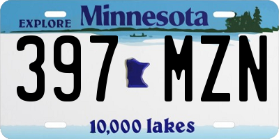 MN license plate 397MZN