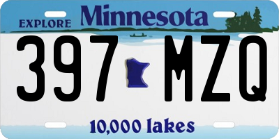 MN license plate 397MZQ