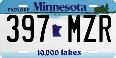 MN license plate 397MZR