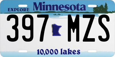 MN license plate 397MZS