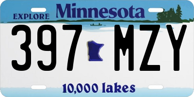 MN license plate 397MZY