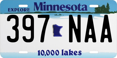 MN license plate 397NAA