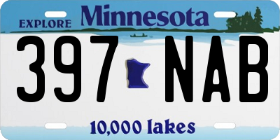 MN license plate 397NAB