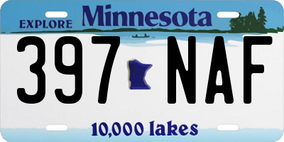 MN license plate 397NAF