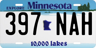MN license plate 397NAH