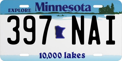 MN license plate 397NAI