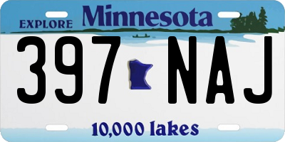 MN license plate 397NAJ