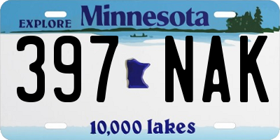 MN license plate 397NAK