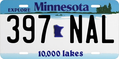 MN license plate 397NAL
