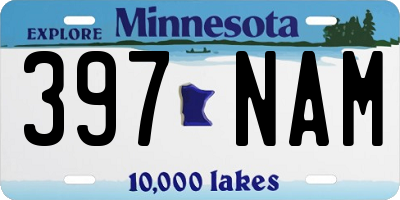 MN license plate 397NAM