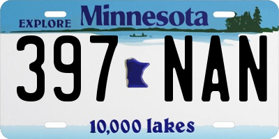 MN license plate 397NAN