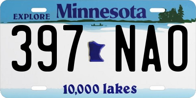 MN license plate 397NAO