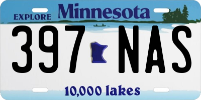 MN license plate 397NAS
