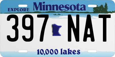 MN license plate 397NAT
